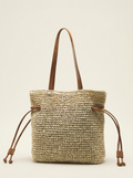 Artisanal Hand-Crocheted Straw Bucket Bag