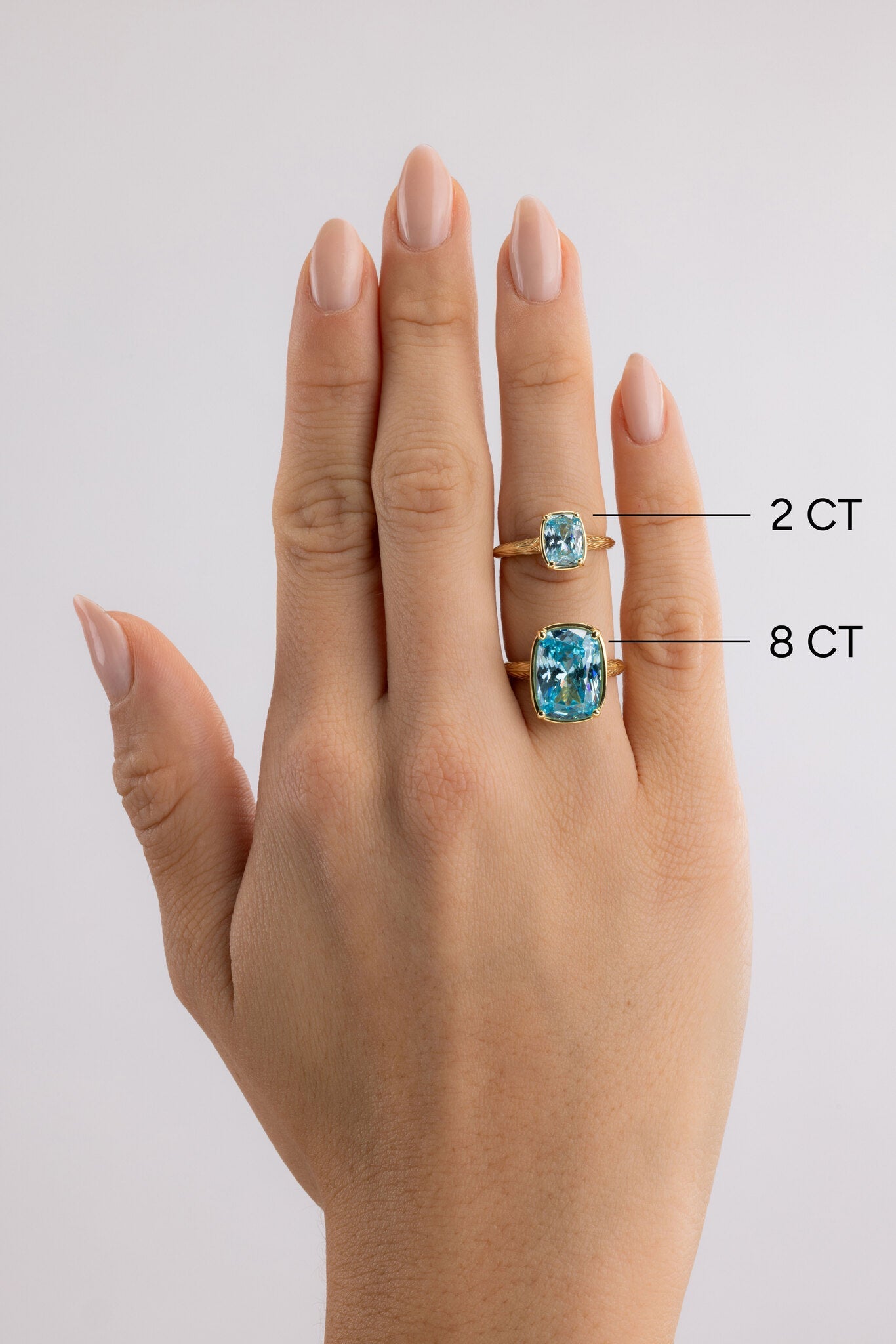 Sterling Silver Mini Aquamarine Elongated Cushion Ring