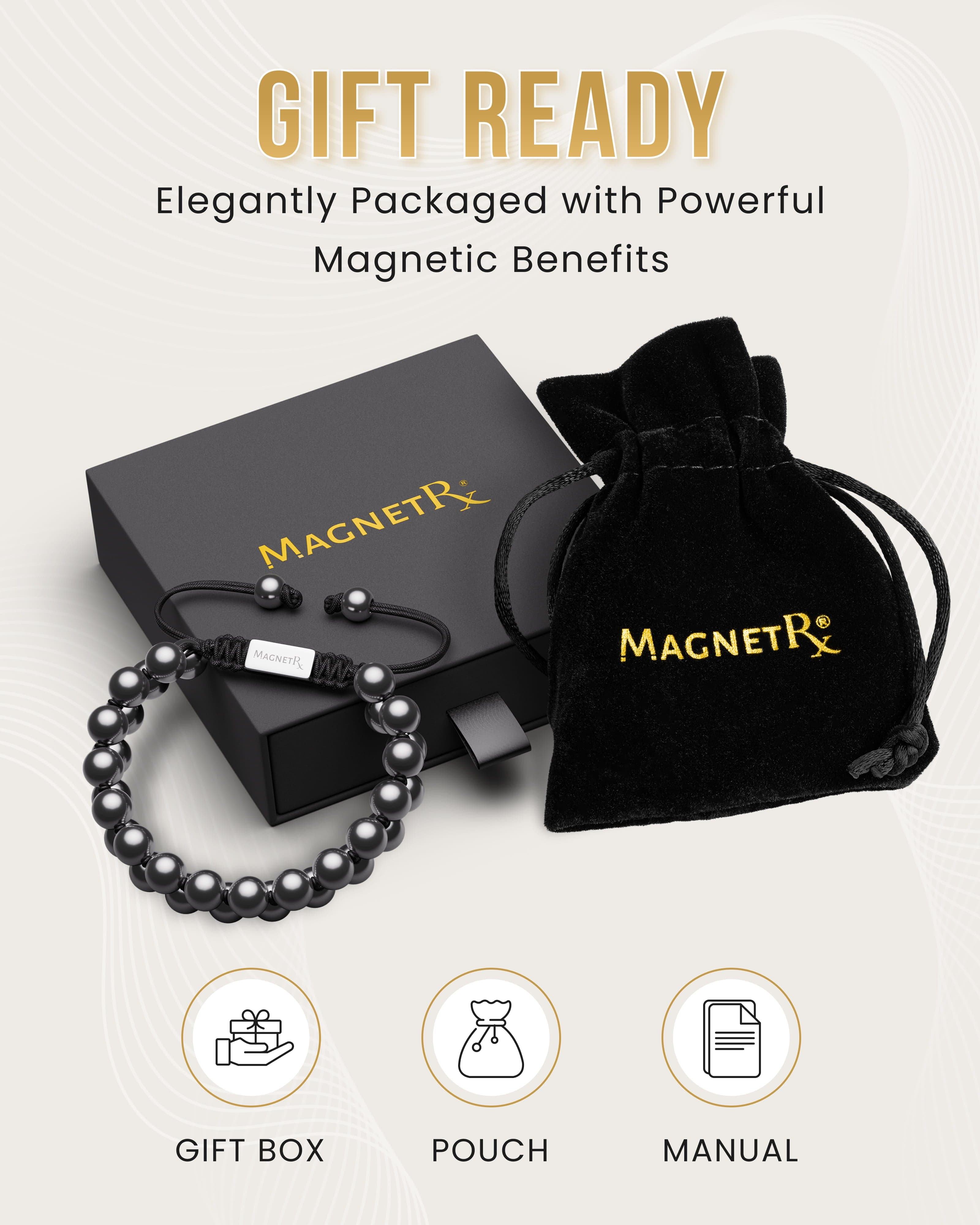 High Power Magnetic Hematite Bracelet Double Row
